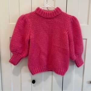 Ganni pink knit short sleeve mohair + wool sweater Size M